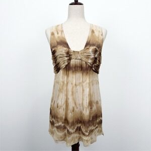 Anne Klein Top Womens XL Beige 100%‎ Silk Babydoll Top Fairy Grunge Whimsigoth